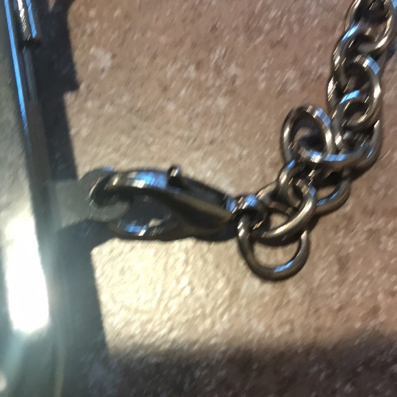 APT 9 Black & Silver Sequin KissLock Clutch Purse Handbag Removeable Cha… - Picture 6 of 6